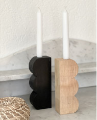 Candleholder BUMP made from chestnut wood
