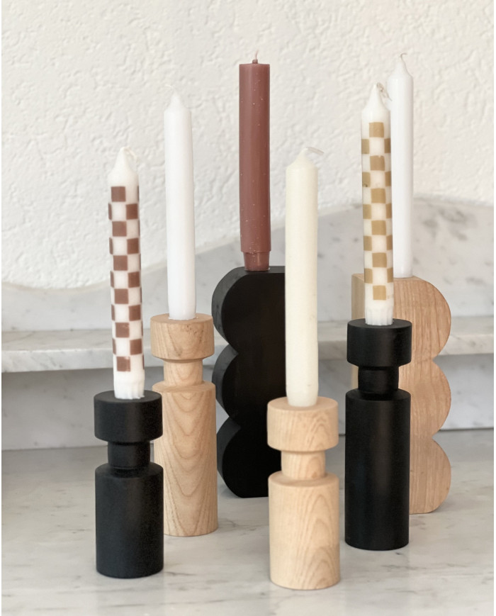 Candleholder BUMP made from chestnut wood