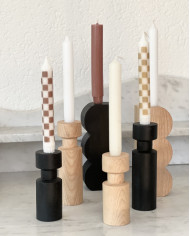 Candleholder BUMP made from chestnut wood