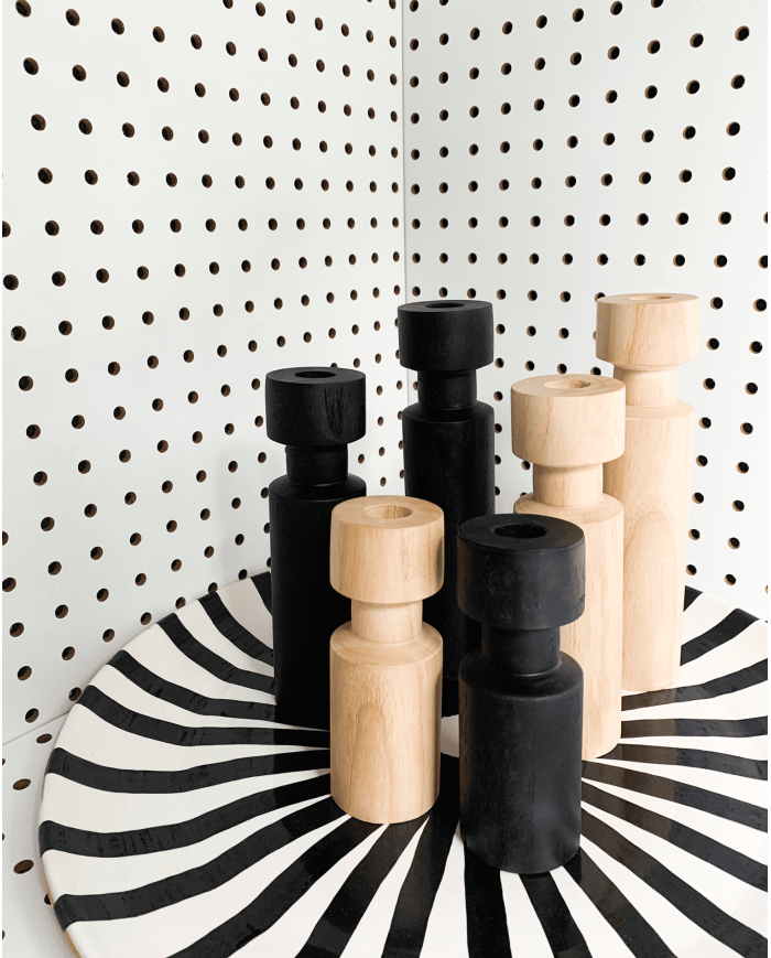 Kerzenständer CYLINDER aus Kastanienholz