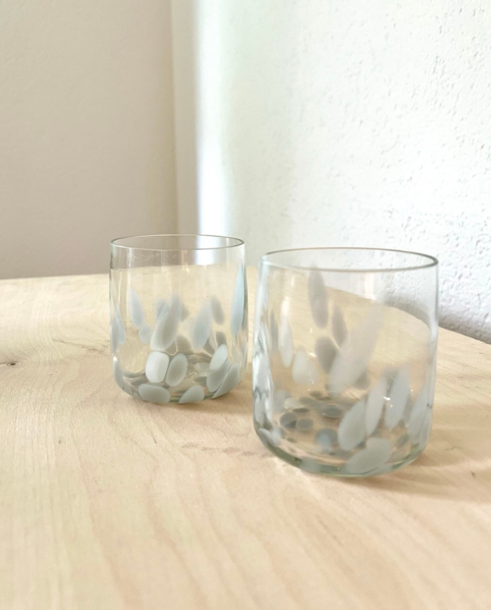 Glass Set of 2 LIGHT GREY