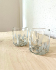 Glass Set of 2 LIGHT GREY