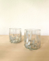 Glass Set of 2 LIGHT GREY