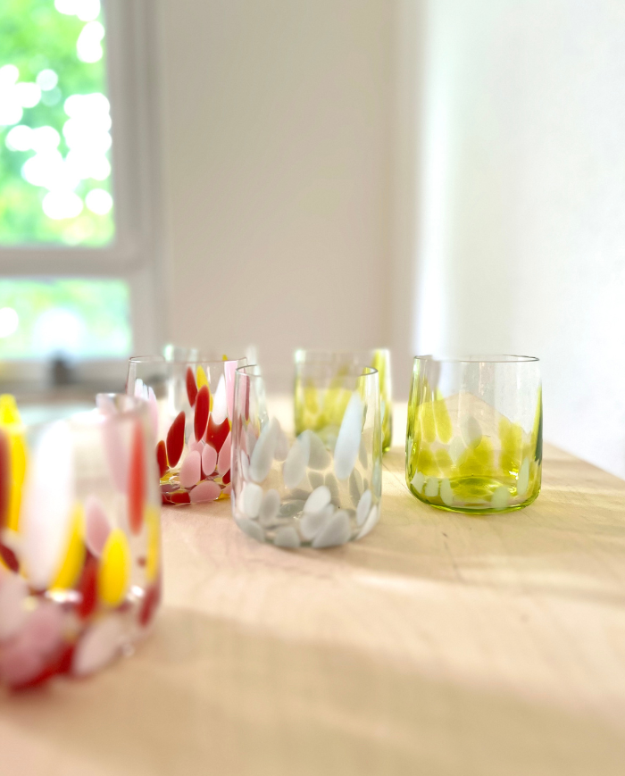 Glass Set of 2 LIGHT GREY
