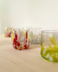 Glass Set of 2 COLORFUL