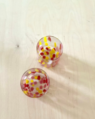 Glass Set of 2 COLORFUL
