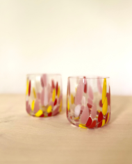 Glass Set of 2 COLORFUL