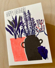 Karte HAPPY BIRTHDAY POTTED PLANTS