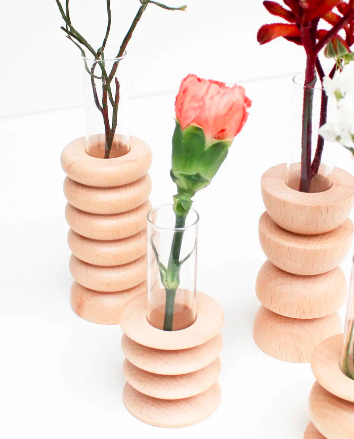 Wooden Table Vase TALL N°1