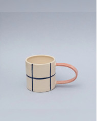 Cup PINK HANDLE CHECKERED