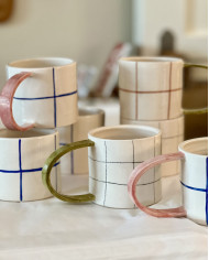 Cup OLIVE GREEN CHECKERED