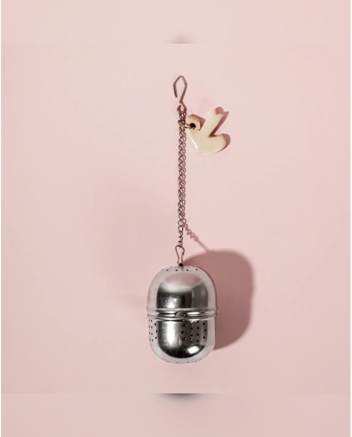 Tea Infuser with Ceramic Bird